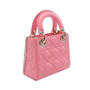 Dior Pink Handbag Lady Leather Cannage